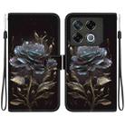 For Infinix GT 20 Pro Crystal Texture Colored Drawing Leather Phone Case(Black Rose) - 1