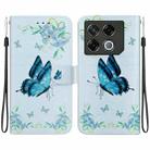 For Infinix GT 20 Pro Crystal Texture Colored Drawing Leather Phone Case(Blue Pansies) - 1