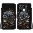 For Infinix Note 40 Pro 5G / 40 Pro 4G Crystal Texture Colored Drawing Leather Phone Case(Black Rose) - 1