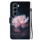 For Infinix Hot 50 4G Crystal Texture Colored Drawing Leather Phone Case(Purple Peony) - 3