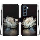 For Infinix Hot 50 4G Crystal Texture Colored Drawing Leather Phone Case(Crystal Peony) - 1