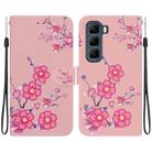 For Infinix Hot 50 4G Crystal Texture Colored Drawing Leather Phone Case(Cherry Blossoms) - 1