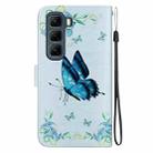 For Infinix Hot 50 4G Crystal Texture Colored Drawing Leather Phone Case(Blue Pansies) - 3