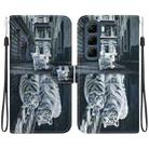 For Infinix Hot 50 5G Crystal Texture Colored Drawing Leather Phone Case(Cat Tiger Reflection) - 1