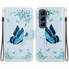 For Infinix Hot 50 5G Crystal Texture Colored Drawing Leather Phone Case(Blue Pansies) - 1