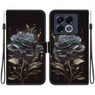 For Infinix Note 40 5G Crystal Texture Colored Drawing Leather Phone Case(Black Rose) - 1