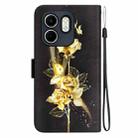 For Infinix Hot 50i / Smart 9 Crystal Texture Colored Drawing Leather Phone Case(Gold Butterfly Rose) - 3