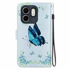 For Infinix Hot 50i / Smart 9 Crystal Texture Colored Drawing Leather Phone Case(Blue Pansies) - 3