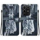 For Infinix Note 50 4G / Note 50 Pro 4G Crystal Texture Colored Drawing Leather Phone Case(Cat Tiger Reflection) - 1