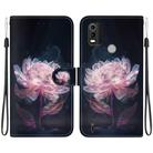 For Nokia C21 Plus Crystal Texture Colored Drawing Leather Phone Case(Purple Peony) - 1