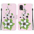 For Nokia C21 Plus Crystal Texture Colored Drawing Leather Phone Case(Lily) - 1