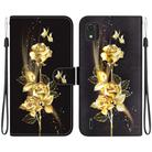For Nokia C2 2nd Edition Crystal Texture Colored Drawing Leather Phone Case(Gold Butterfly Rose) - 1
