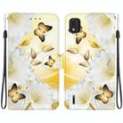 For Nokia C2 2nd Edition Crystal Texture Colored Drawing Leather Phone Case(Gold Butterfly Epiphyllum) - 1