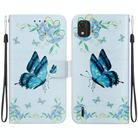 For Nokia C2 2nd Edition Crystal Texture Colored Drawing Leather Phone Case(Blue Pansies) - 1