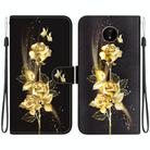 For Nokia C20 / C10 Crystal Texture Colored Drawing Leather Phone Case(Gold Butterfly Rose) - 1