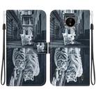 For Nokia C20 / C10 Crystal Texture Colored Drawing Leather Phone Case(Cat Tiger Reflection) - 1