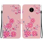 For Nokia C20 / C10 Crystal Texture Colored Drawing Leather Phone Case(Cherry Blossoms) - 1