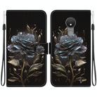 For Nokia C21 Crystal Texture Colored Drawing Leather Phone Case(Black Rose) - 1