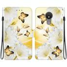 For Nokia C21 Crystal Texture Colored Drawing Leather Phone Case(Gold Butterfly Epiphyllum) - 1