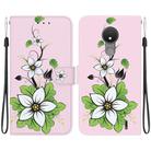 For Nokia C21 Crystal Texture Colored Drawing Leather Phone Case(Lily) - 1