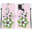 For Nokia C22 Crystal Texture Colored Drawing Leather Phone Case(Lily) - 1