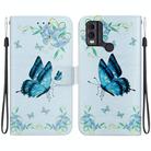 For Nokia C22 Crystal Texture Colored Drawing Leather Phone Case(Blue Pansies) - 1