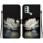 For Nokia C31 Crystal Texture Colored Drawing Leather Phone Case(Crystal Peony) - 1