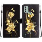 For Nokia C31 Crystal Texture Colored Drawing Leather Phone Case(Gold Butterfly Rose) - 1