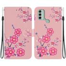 For Nokia C31 Crystal Texture Colored Drawing Leather Phone Case(Cherry Blossoms) - 1