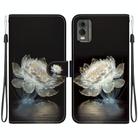 For Nokia C32 Crystal Texture Colored Drawing Leather Phone Case(Crystal Peony) - 1