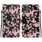 For Nokia C32 Crystal Texture Colored Drawing Leather Phone Case(Plum Bossom) - 1