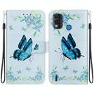 For Nokia G11 Plus Crystal Texture Colored Drawing Leather Phone Case(Blue Pansies) - 1