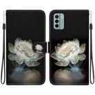 For Nokia G22 Crystal Texture Colored Drawing Leather Phone Case(Crystal Peony) - 1