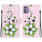 For Nokia G42 Crystal Texture Colored Drawing Leather Phone Case(Lily) - 1