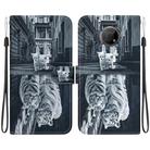 For Nokia G300 Crystal Texture Colored Drawing Leather Phone Case(Cat Tiger Reflection) - 1