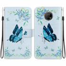 For Nokia G300 Crystal Texture Colored Drawing Leather Phone Case(Blue Pansies) - 1