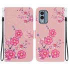 For Nokia X30 Crystal Texture Colored Drawing Leather Phone Case(Cherry Blossoms) - 1