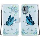 For Nokia X30 Crystal Texture Colored Drawing Leather Phone Case(Blue Pansies) - 1