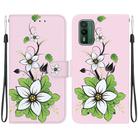 For Nokia XR21 Crystal Texture Colored Drawing Leather Phone Case(Lily) - 1