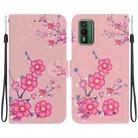 For Nokia XR21 Crystal Texture Colored Drawing Leather Phone Case(Cherry Blossoms) - 1