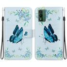 For Nokia XR21 Crystal Texture Colored Drawing Leather Phone Case(Blue Pansies) - 1