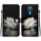 For Nokia 1.4 Crystal Texture Colored Drawing Leather Phone Case(Crystal Peony) - 1