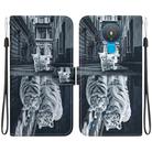 For Nokia 1.4 Crystal Texture Colored Drawing Leather Phone Case(Cat Tiger Reflection) - 1