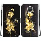 For Nokia G10 / G20 Crystal Texture Colored Drawing Leather Phone Case(Gold Butterfly Rose) - 1