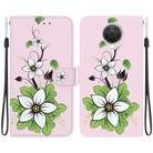 For Nokia G10 / G20 Crystal Texture Colored Drawing Leather Phone Case(Lily) - 1