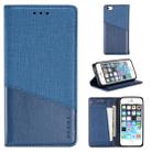 For iPhone 5 MUXMA MX109 Horizontal Flip Leather Case with Holder & Card Slot & Wallet(Blue) - 1