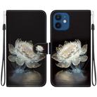 For iPhone 12 mini Crystal Texture Colored Drawing Leather Phone Case(Crystal Peony) - 1