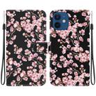 For iPhone 12 mini Crystal Texture Colored Drawing Leather Phone Case(Plum Bossom) - 1