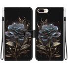 For iPhone 8 Plus / 7 Plus Crystal Texture Colored Drawing Leather Phone Case(Black Rose) - 1