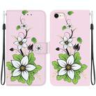 For iPhone SE 2022 / SE 2020 Crystal Texture Colored Drawing Leather Phone Case(Lily) - 1